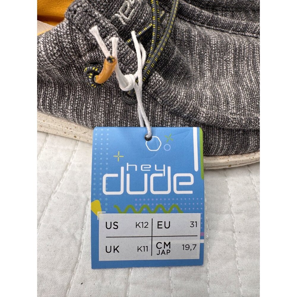 Hey Dude Wally Kids SZ 12 Stretch Taupe Gray Slip-On Shoes Lightweight - Picture 4 of 6